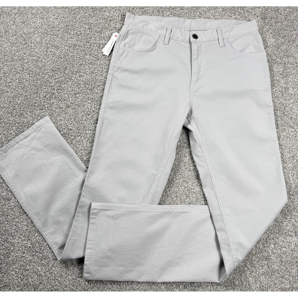 NWT Lacoste Straight Leg Stretch Pants Womens 8 Gray Cotton 5 Pocket